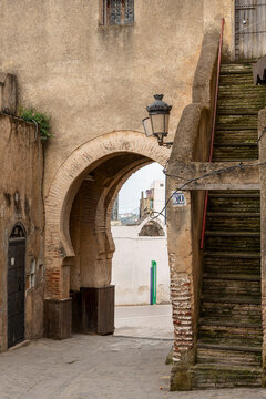 Triple Arched Bab Saida Gate with Lanterns, Tetouan, Morocco