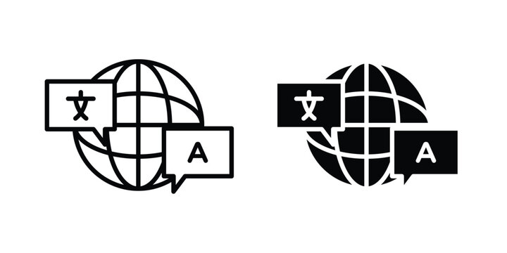 Language icon vector designs set