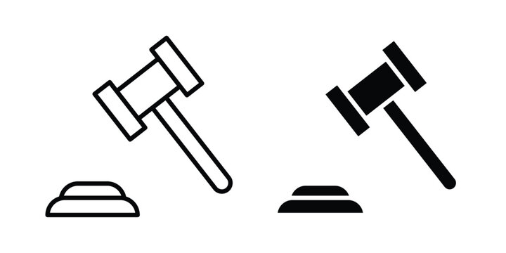 Gavel icon vector designs set