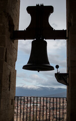 Fototapeta premium Historic cathedral bell overlooking the city of Segovia, Spain