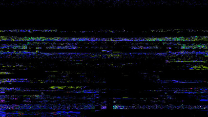 RGB TV glitch texture overlay with digital noise, scan lines, signal distortion and corrupted screen interference, colorful abstract background for cyberpunk, video, music cover, poster or futuristic  © The Stock King