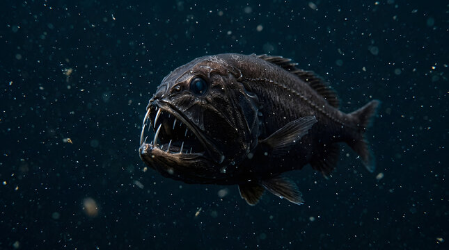 fangtooth fish closeup natural lowlight
