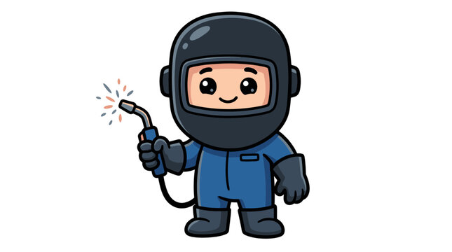 cartoon illustration of a welder