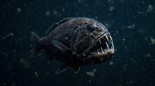 fangtooth fish closeup natural lowlight