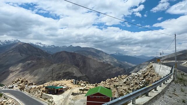 Rocky Mountain Pass Through Green Himalayan Terrain