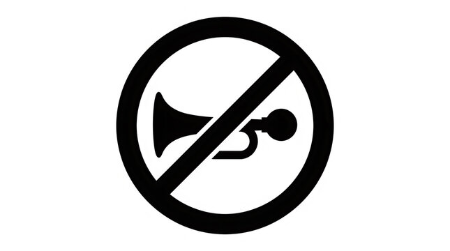 No honking prohibition traffic sign icon