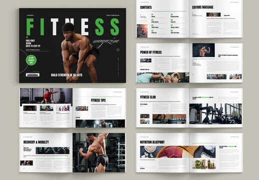 Fitness Magazine Landscape Template
