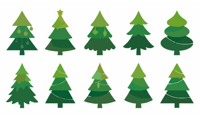 Fototapeta premium Modern New Year Fir Tree with Ornaments and Light Garlands