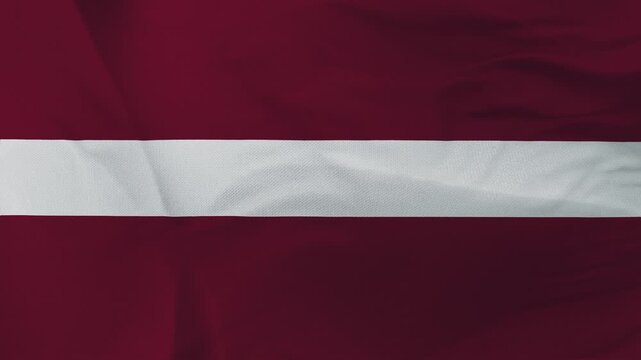 Latvian flag fabric with white stripe on carmine red background