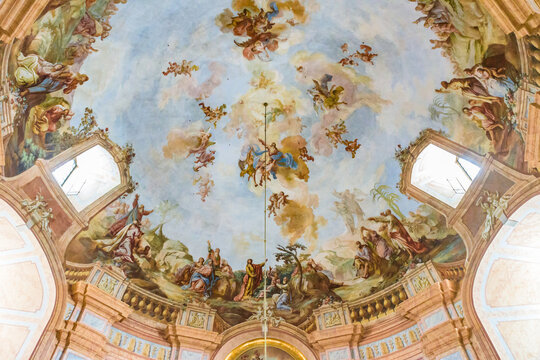 Beautiful Baroque Interior of the Bergkirche (Haydn Church) in Eisenstadt, Austria