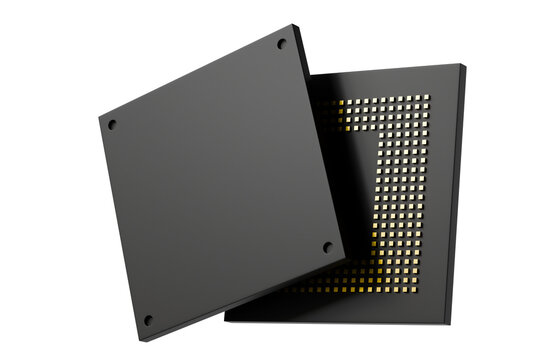 3d memory chip icon. dram concept. cartoon style for technology ads. hardware component isolated on white transparent background. 3d render.