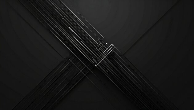 Abstract dark futuristic background with metallic crossing diagonal lines