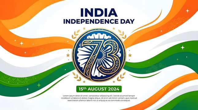 India independence day 77th anniversary graphic august 15th celebration design
