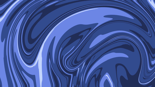 Abstract Blue Liquid Marble Background with Flowing Organic Waves