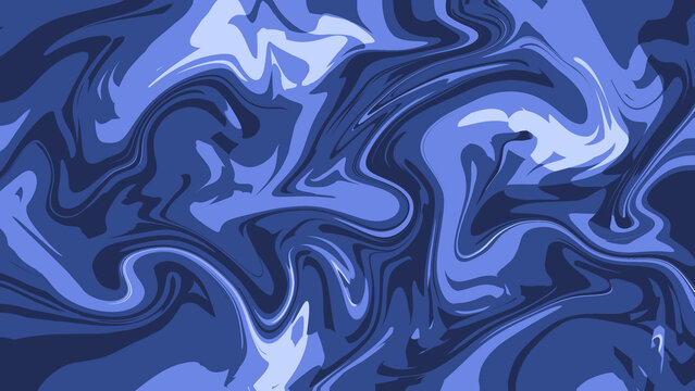 Abstract Blue Liquid Marble Background with Flowing Organic Waves