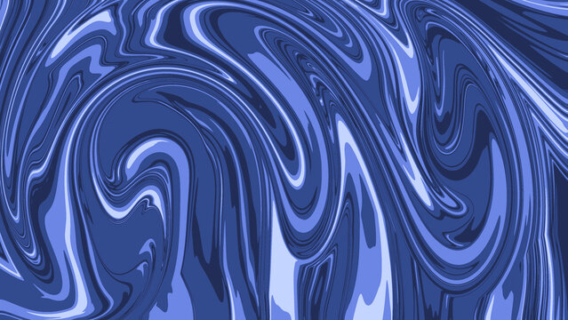 Abstract Blue Liquid Marble Background with Flowing Organic Waves