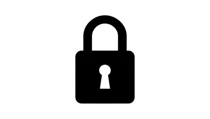 Isolated black padlock icon representing security, privacy, and restricted access © David