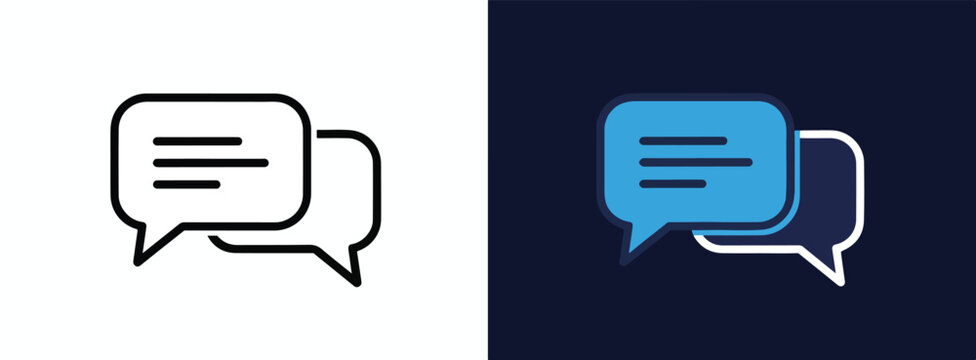 Speech bubble icons vector illustration - Minimalist, flat icon, outline, glyph, linear, clipart, sticker - icon set