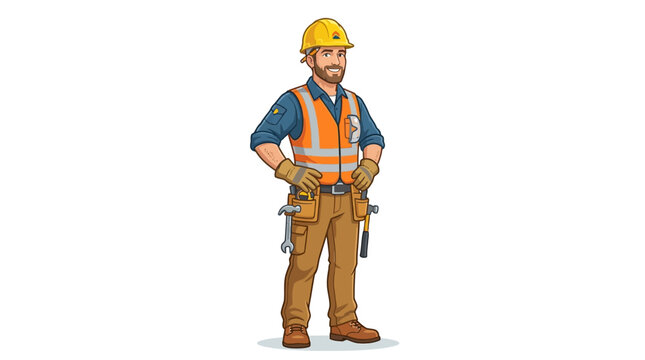 construction worker with helmet and gloves