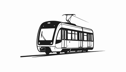 Modern Tram Transportation Vehicle. © daeng