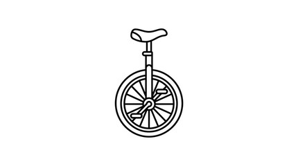 Simple Line Art Unicycle Icon on White Background © Piring