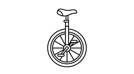 Simple Line Art Unicycle Icon on White Background © Piring