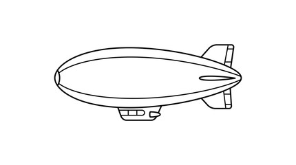 Simple Outline Illustration of a Blimp or Airship © Piring