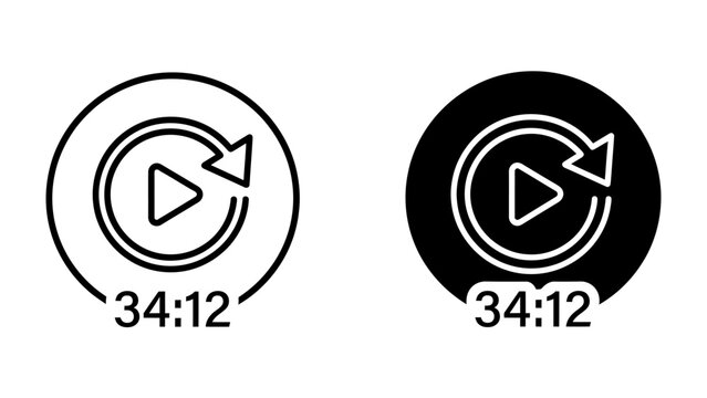 Play button icon with timer