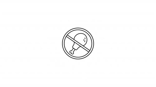No Chicken Leg Allowed Line Icon