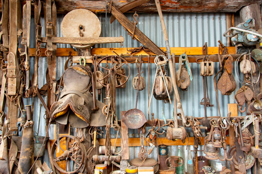 Collection of Vintage Farm and Timber-Cutting Tools