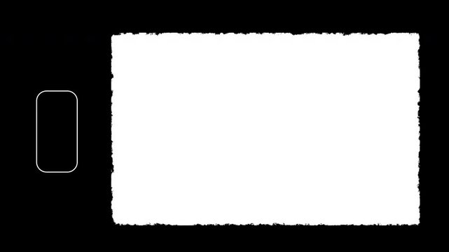 Vintage 8mm Film Frame Overlay with Vertical Fold Lines, Alpha channel, 4k video