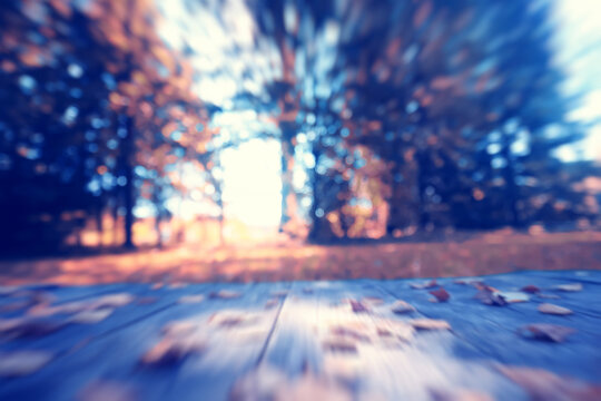 autumn background, zoom effect, fallen leaves in the autumn style of October nature movement