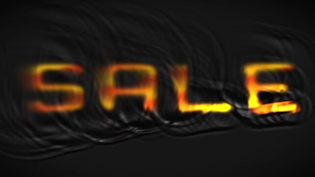 Glowing Sale text forming in rippling liquid