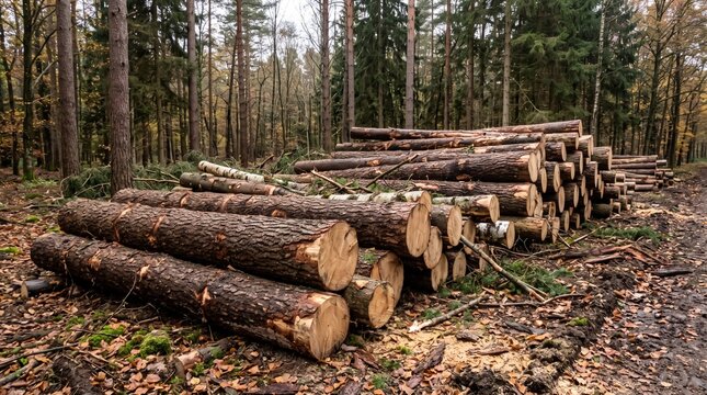 pile of felled logs