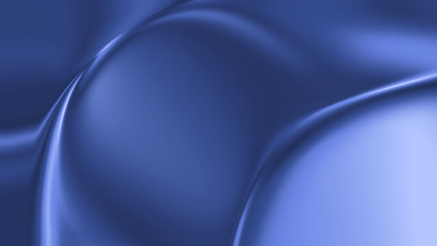 Abstract Blue Satin Fabric Background with Soft Flowing Waves