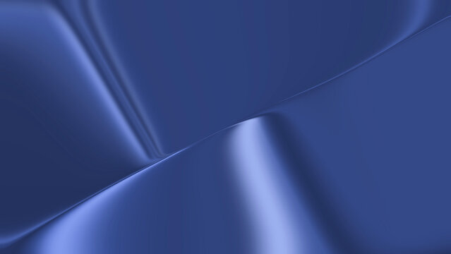 Abstract Blue Satin Fabric Background with Soft Flowing Waves