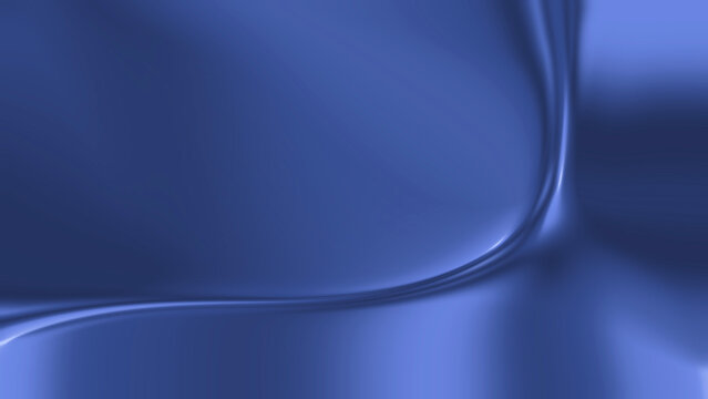 Abstract Blue Satin Fabric Background with Soft Flowing Waves