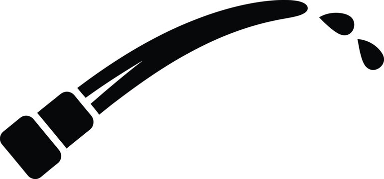 Silhouette vector water jet spraying from a garden hose pipe design