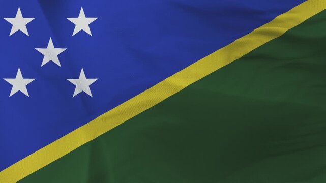 Solomon Islands National Flag on Wrinkled Fabric