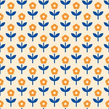 abstract retro flower seamless pattern wallpaper
