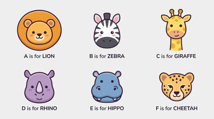 Alphabet animals educational illustration © Ziloong
