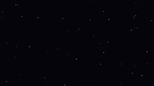 Digital night sky stars, constellations, and glowing celestial bodies slowly appear and connect in a vast, dark cosmic space, perfect for astronomy, science, and exploration themes.