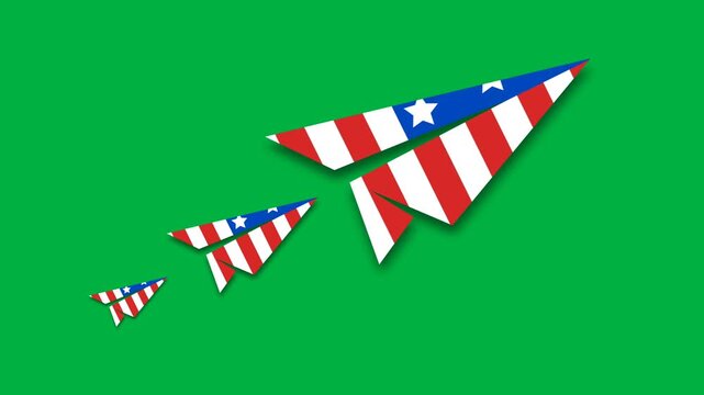American Flag Paper Airplanes Soaring A Symbol of National Aviation and Freedom.