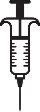 Medical Syringe Injection Vector Icon