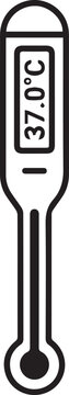 Medical Digital Thermometer 37 Celsius Vector Icon