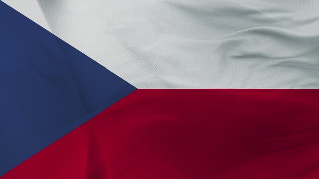 Czech Republic flag fabric with blue triangle and red white stripes