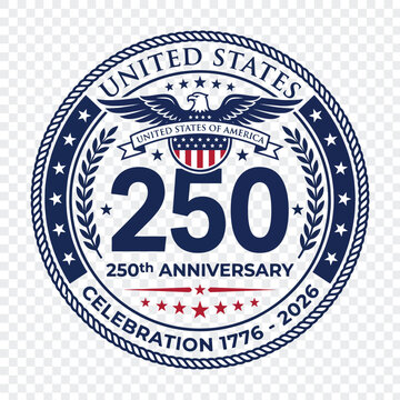 United States 250th anniversary celebration round seal vector logo