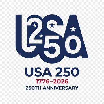Creative USA 250 anniversary typography logo emblem design