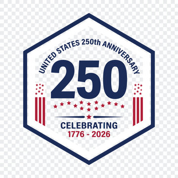 USA 250th anniversary celebration shield emblem vector design
