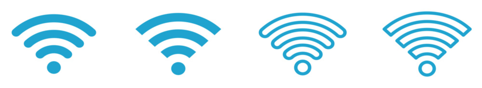 Wi-Fi・電波・無線アンテナマークアイコン青